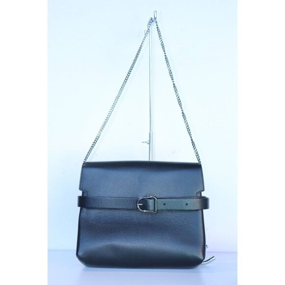 Senreve Women's Large Soft Black Cavalla Satchel Piccola Leather Clutch $1100 - Picture 2 of 13